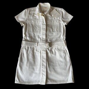 Outland Denim "Delta" Belted Mini Dress - Winter White